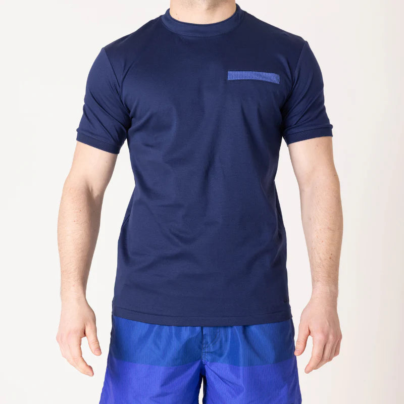 Lanka Azure Blue Pocket T-Shirt - Navy